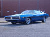1973 Charger complete frame off restoration. B-5 Blue with ralley stripes 400 engine 727 trans hide away head lights....